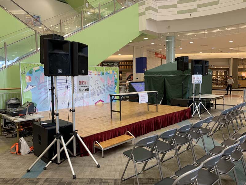 イオンモール高の原でのイベントの音響設置画像